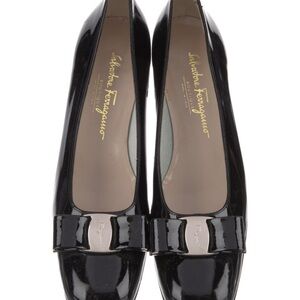 Salvatore Ferragamo Black Patent Leather Flats